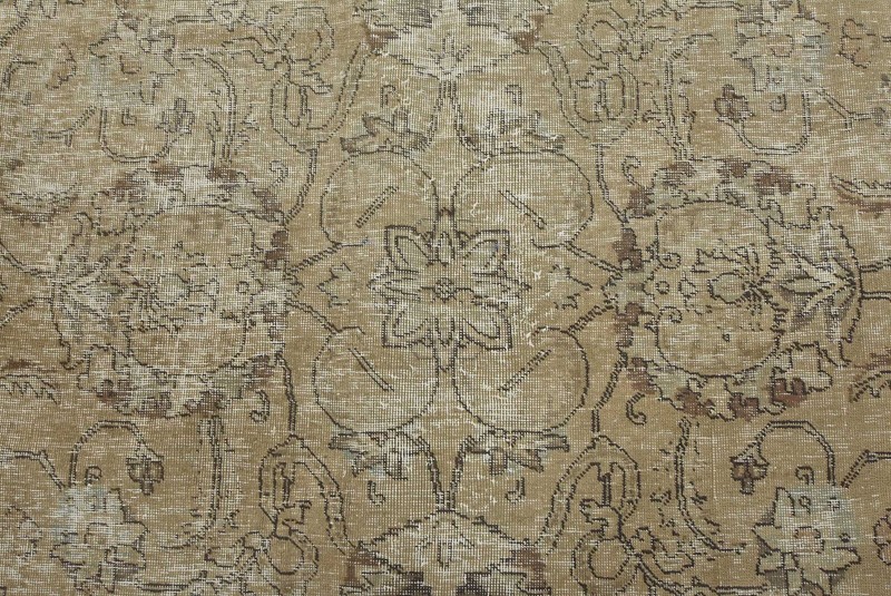 Tabrizi Rug 7'10'' x 11'5'' Beige Wool Vintage Distressed Hand-Knotted Carpet gallery