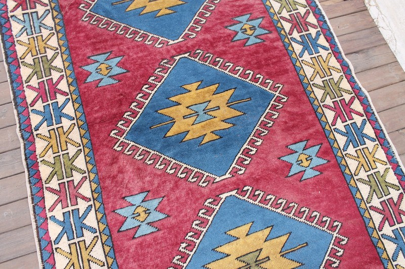 Turkish Rug 52''x87'' Handwoven Kars Carpet 133x222cm Wool Rug Modern Design Rug gallery