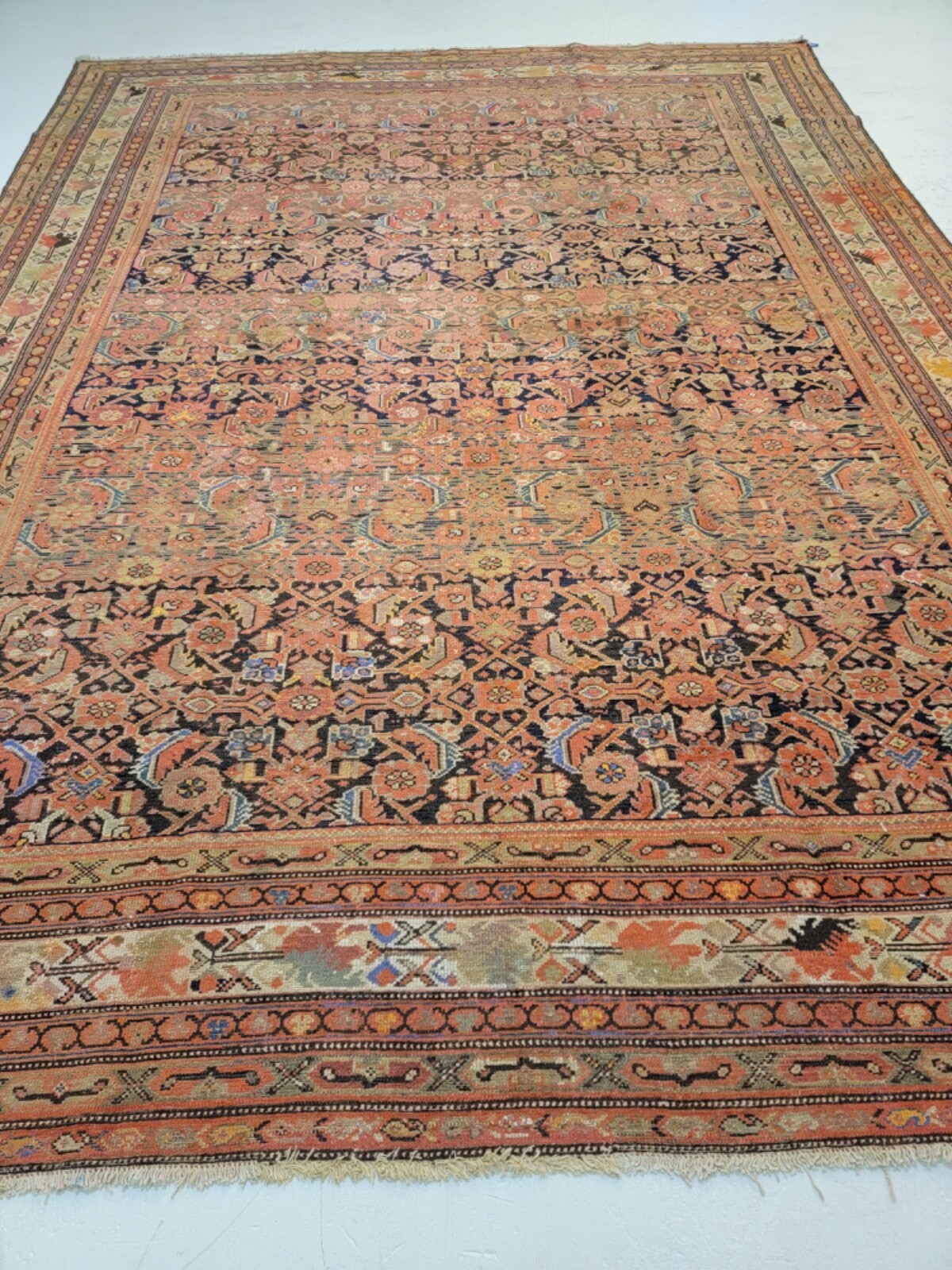 Antique Oriental Hand-Knotted Wool Area Rug Rare Collectible Malayer 9'9" x 13'6 gallery
