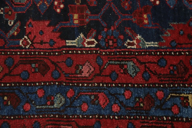 Antique Vegetable Dye Blues Wool Hand-knotted Traditional 16 ft Runner Rug 4x16 gallery