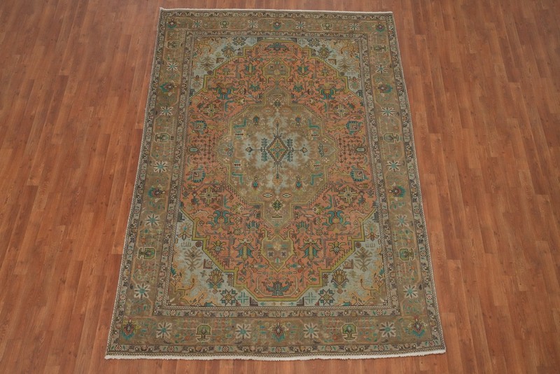Traditional Wool Hand-made Living Room Area Rug 7x10 Vintage Over-Dyed Carpet gallery