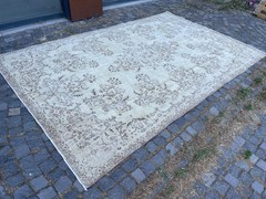 Bohemian Large Rug, Turkish Vintage Rug, Handmade Wool Rug, 7,0 x 11, ft