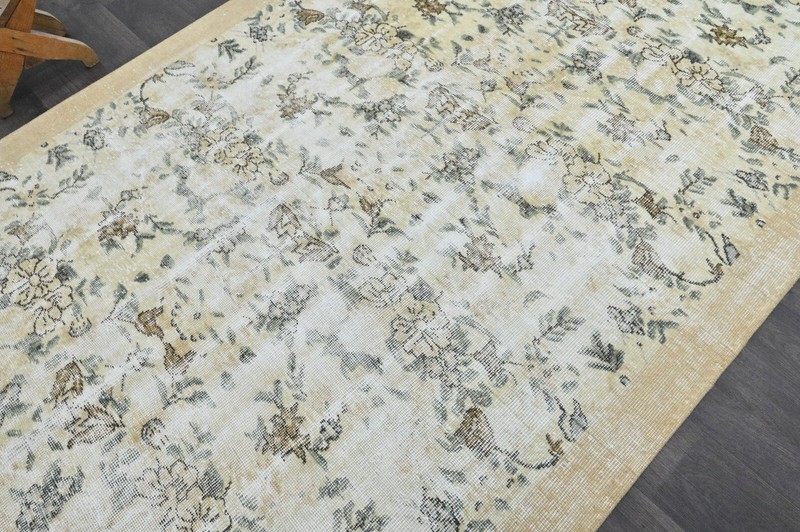 Oushak Turkish Vintage Rug 5x9 Kilim Rug Anatolian Handmade Boho Decor BEIGE gallery