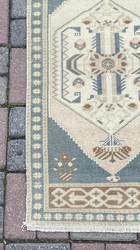 Vintage Small Rug, 1.8 x 3.3 ft Small Rug, 2 x 3 ft Beige Rug, Handmade Wool Rug gallery