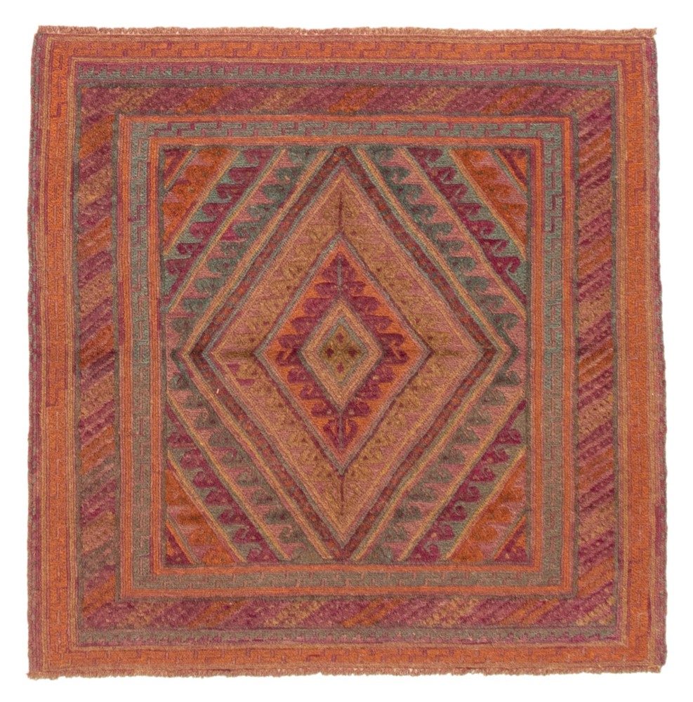Vintage Hand-Knotted Carpet 3'10" x 3'11" Traditional Oriental Wool Area Rug