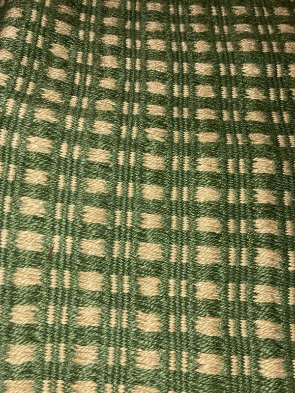 Vintage Hand Woven Green Wool Rug 2x3 gallery