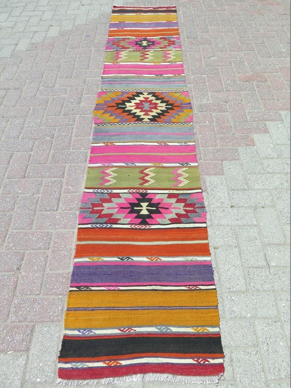 Anatolia Kilim Runner, Carpet Runner, Long Rugs, Aisle Rug 22"X113" Hallway Rug gallery