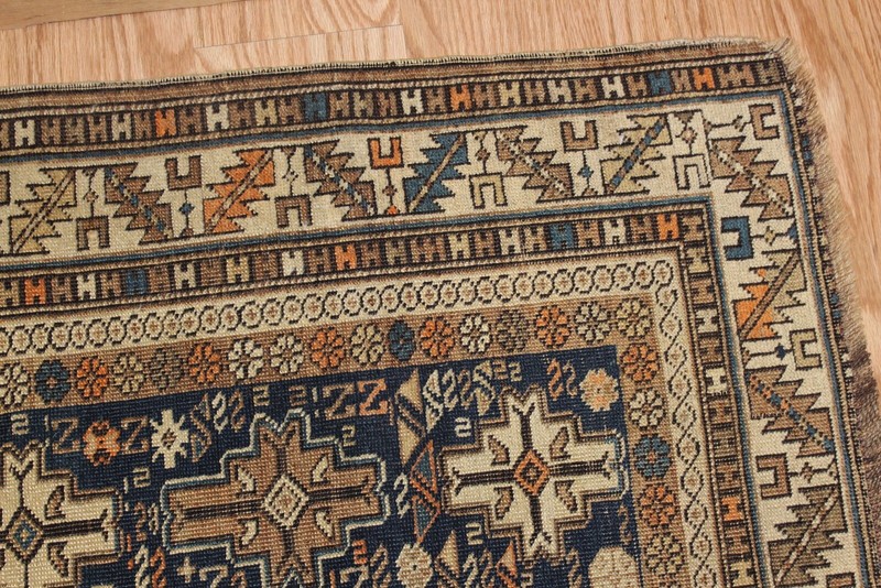 ANTIQUE Caucasian Kazak Shirvan Rug 4' x 5' Late 19th Century matches Heriz rugs gallery
