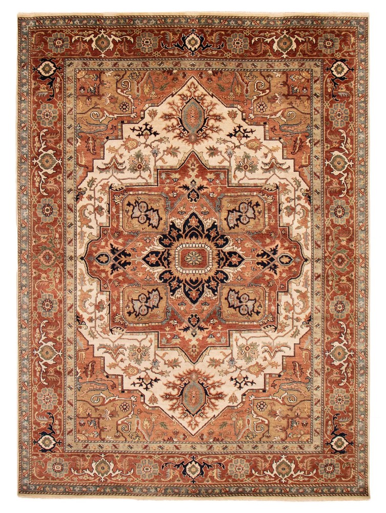 Vintage Traditional Hand-Knotted Area Rug 8'7" x 11'9" Oriental Wool Carpet