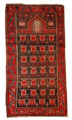 Handmade antique Caucasian Karabagh rug 2.10′ x 4.11′ (90cm x 153cm) 1890s – 1B4
