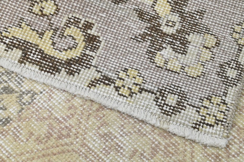 Vintage Turkish Runner Rug 2x10ft Wool Anatolian Handmade Hallway Oushak BEIGE gallery