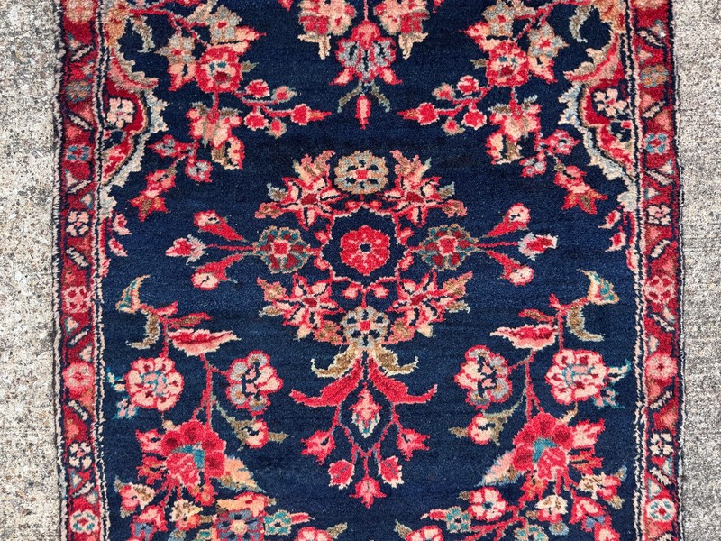 2x9 BLUE VINTAGE RUNNER RUG HAND-KNOTTED ANTIQUE ORIENTAL handmade navy 2x8 2x10 gallery