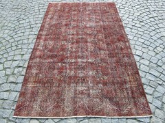 Authentic Vintage Turkish Rug Hand-knotted Wool Carpet distressed boho aesthetic
