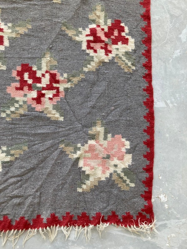 Vintage Traditional Handmade Bessarabian Romanian Wool Kilim Floor Rug 245x74 cm gallery