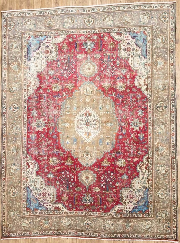Semi-Antique Distressed Oriental Rug 10x13 Ft Floral Classic Home Decor Carpet
