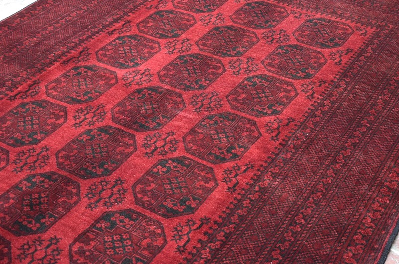 Afghan Antique Ersari Rug 7x10 ft Hand Knotted Wool Vintage Oriental Turkmen Rug gallery