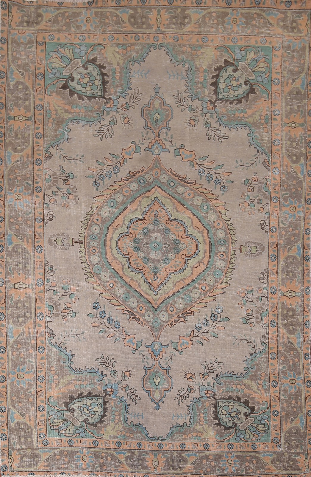Distressed Over-Dyed Area Rug 6x9 Ft Hand-Knotted Vintage Oriental Wool Carpet gallery