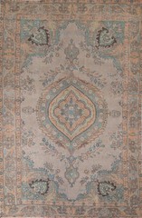Distressed Over-Dyed Area Rug 6×9 Ft Hand-Knotted Vintage Oriental Wool Carpet