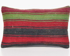 ROOM DESIGN PILLOW COVER TURKISH WOOL RECTANGLE HAND WOVEN AREA RUGS 20″x12″
