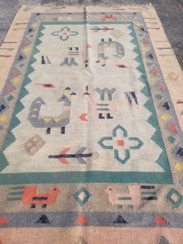 Vintage Traditional Handmade Beautiful Turkish Kilim Floor Rug Carpet 176x112 cm gallery