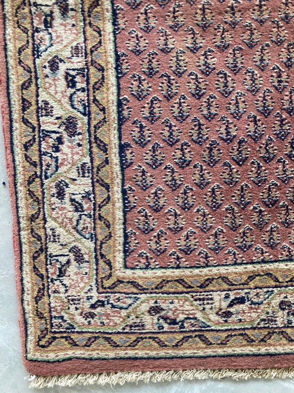 Vintage Traditional Hand-knotted Geometric Floral Oriental Runner Rug 285x82 cm gallery