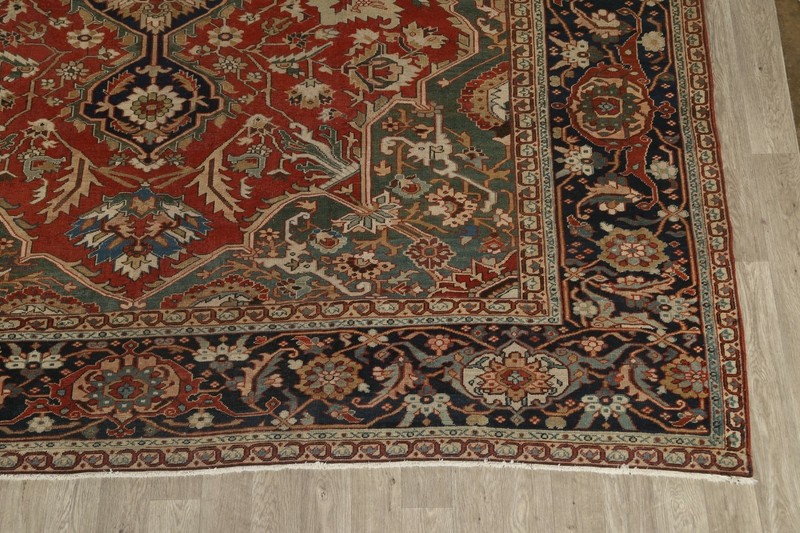 Vegetable Dye Antique Pre-1900 Traditional Area Rug Handmade Palace Size 12x19 gallery