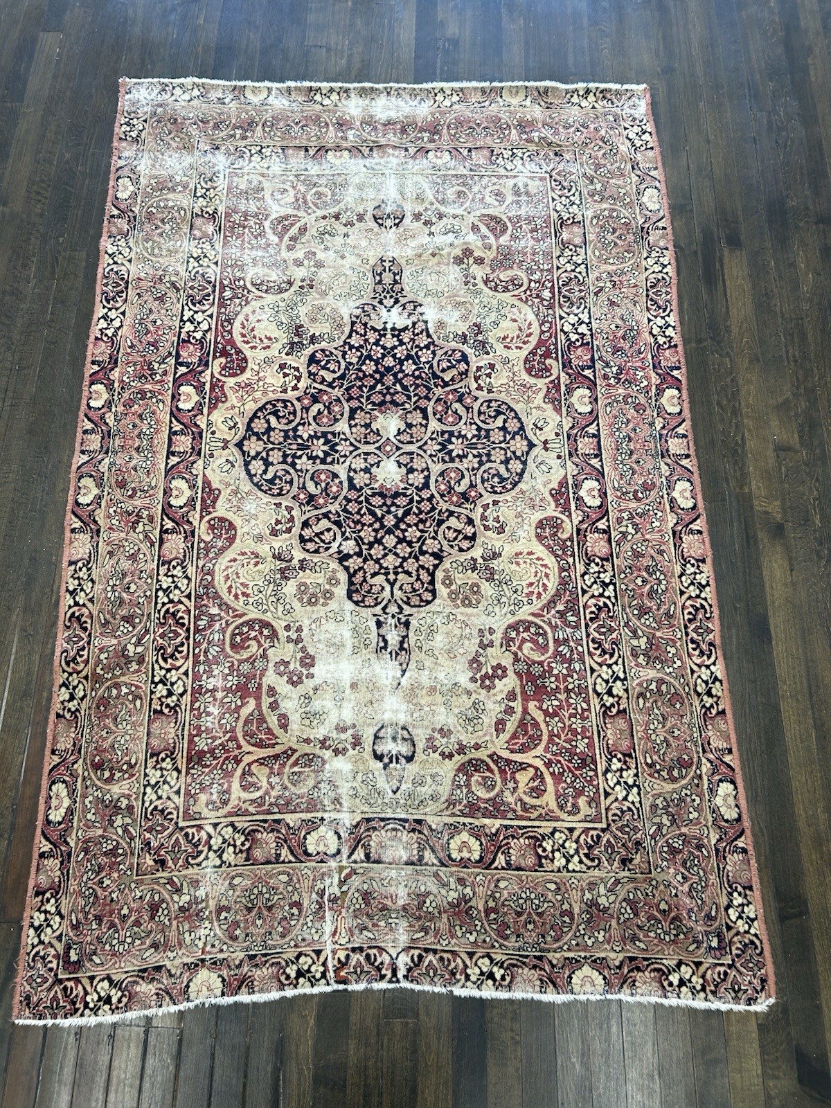 Antique Kirman Masterpiece In Distressed Condition Circa 1900 Very Rare 7x4’5 gallery