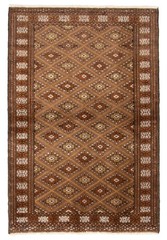 Vintage 3’2″ x 4’7″ Traditional Hand Knotted Vegetable Dye Wool Area Rug