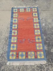 Fine Vintage Traditional Handmade Gabbeh Wool Multicolor Kilim 4.1×2.3 ft