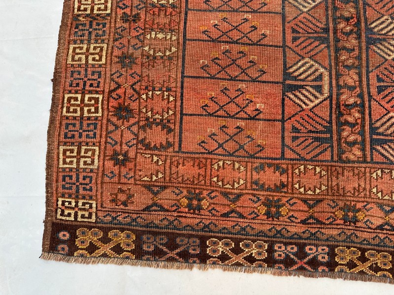 4'5 X 6'5 Ft COLLECTORS' ITEM Antique Hatchulo Purda Ersari Turkoman Carpet gallery