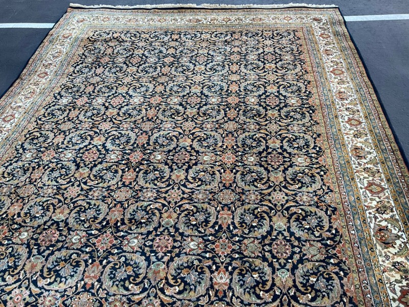 8'1" X 11'7" Black HAND-KNOTTED WOOL ORIENTAL RUG vintage Carpet gallery