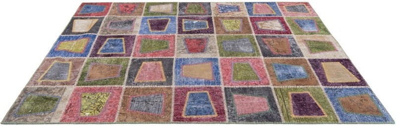 Patchwork 213x151 cm Hand Knotted Vintage Oriental Rug Rectangular gallery