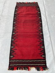 2×5 ft Afghan Turkmen Geometric Antique Sufreh Antique Flatweave Wool Kilim Rug