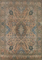 Vintage Tebriz Floral Traditional Area Rug 10×13 Wool Handmade Dining Room Rug
