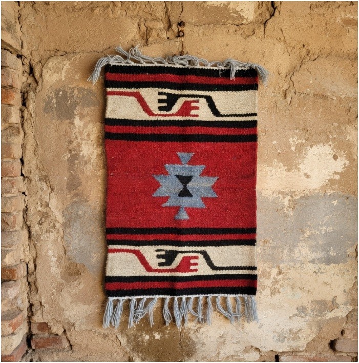Original Vintage Jordanian Red Handmade Wool Runner Rug Oriental Tribal Carpet gallery