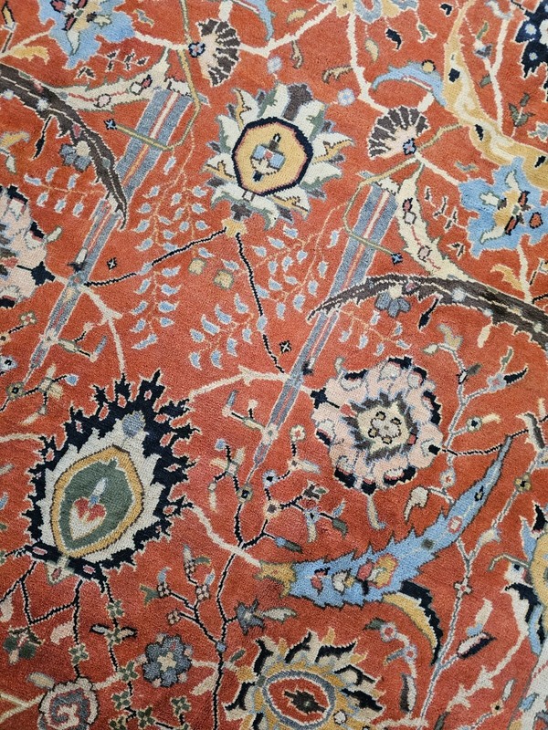9 x 12 VINTAGE DESIGN INDO USHAK HERIZ SERAPI KAZAK TURKISH CAUCASIAN ANTIQUE gallery
