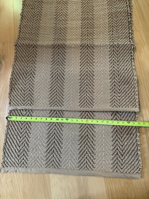 AMISH HAND LOOMED RAG TABLE RUNNER RUG SET 2 Tan No Fringe Farmhouse gallery