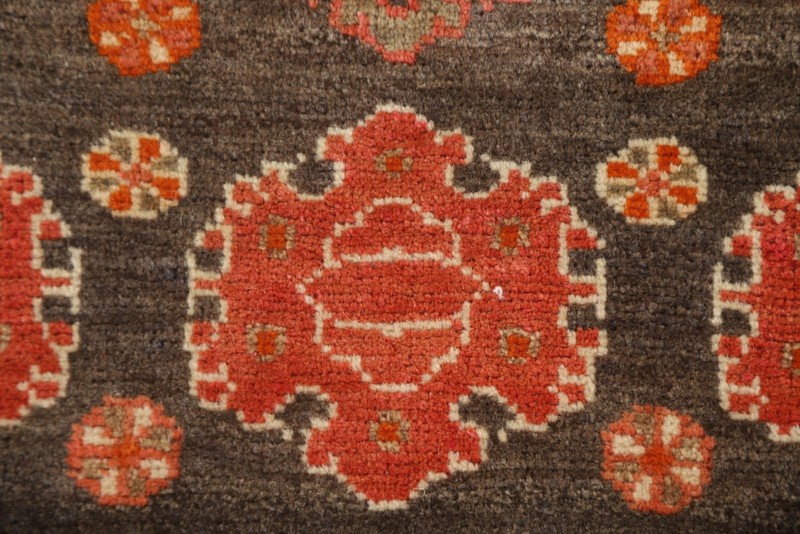 Vintage Dark Brown/ Ivory Abadeh Accent Rug 2'x2' Square Handmade Foyer Carpet gallery