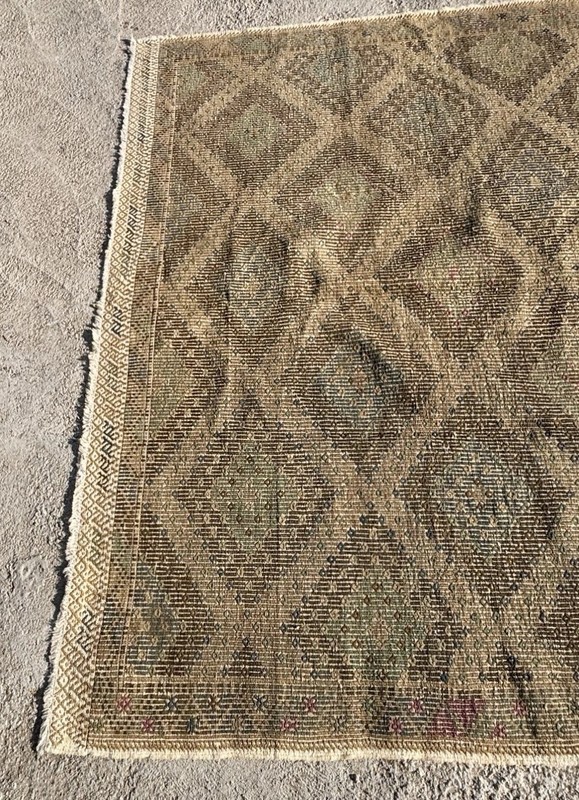 Vintage Beige Cicim Kilim Rug from Afyon, Turkey (268 cm x 186 cm) gallery