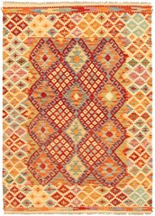 Vintage Hand Woven Area Rug 4’2″ x 5’10” Traditional Wool Oriental Carpet