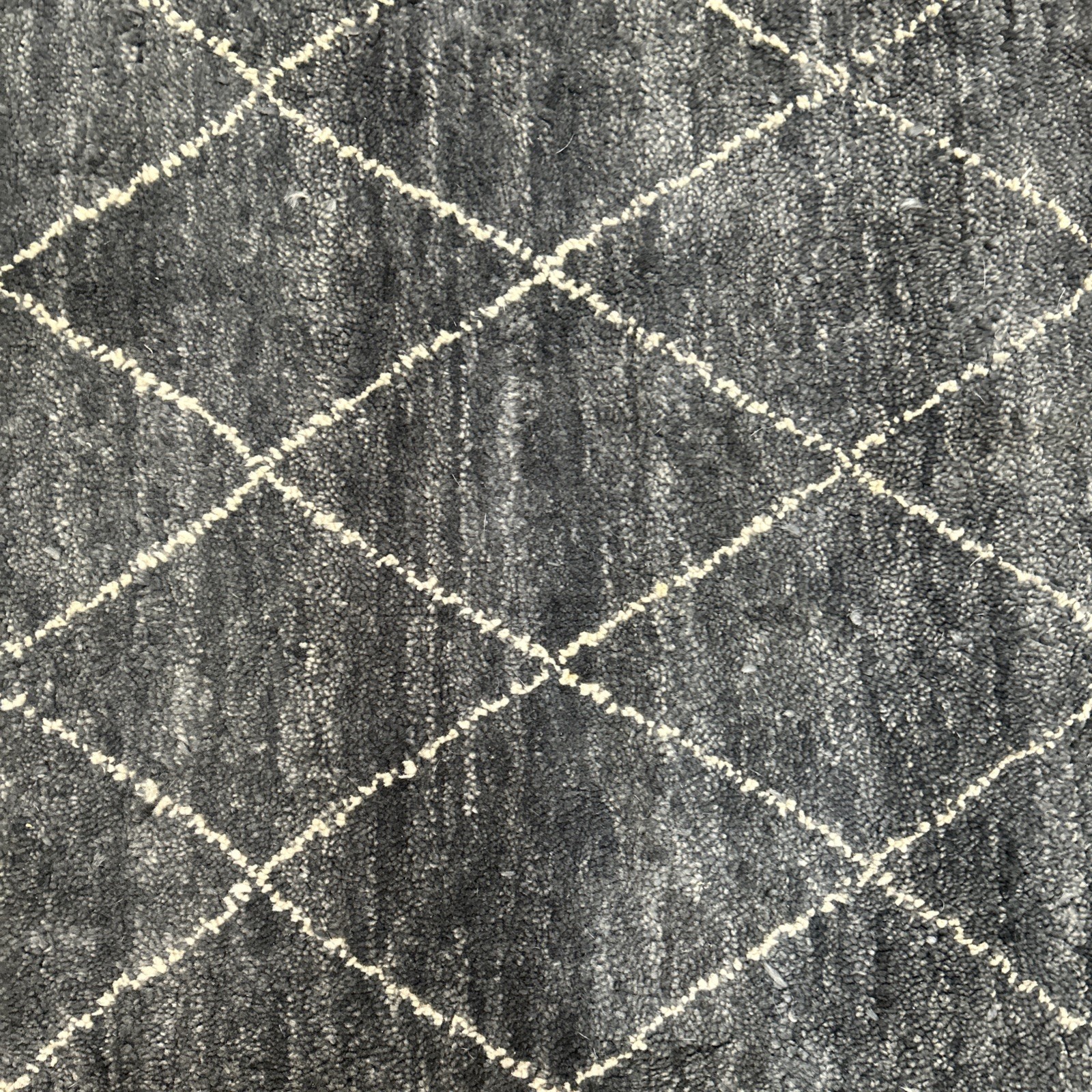 2”10 x 8 ft Antique Moroccan Hand Knotted Natural Blue Runner Wool Rug Cleaned gallery