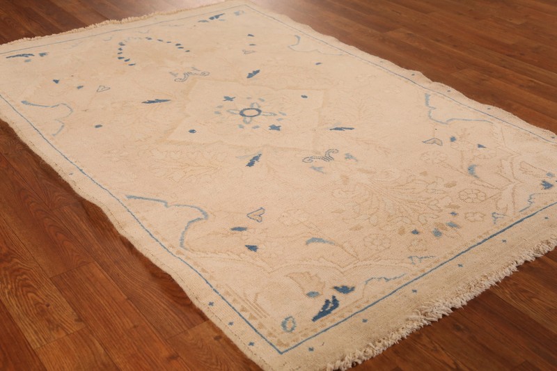 Vintage Traditional Handmade Wool Rug 3x5 ft Muted Color Carpet gallery