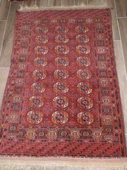 3x5ft. Vintage Bokharra Tekke Turkoman Wool Rug