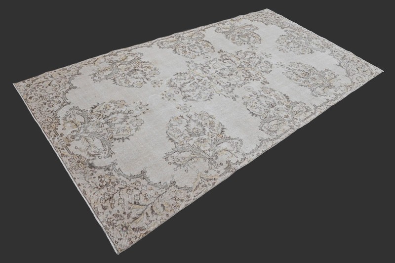 Vintage Turkish Oushak Rug, Beige 5x9 ft, Handmade Wool, Bohemian Anatolian gallery