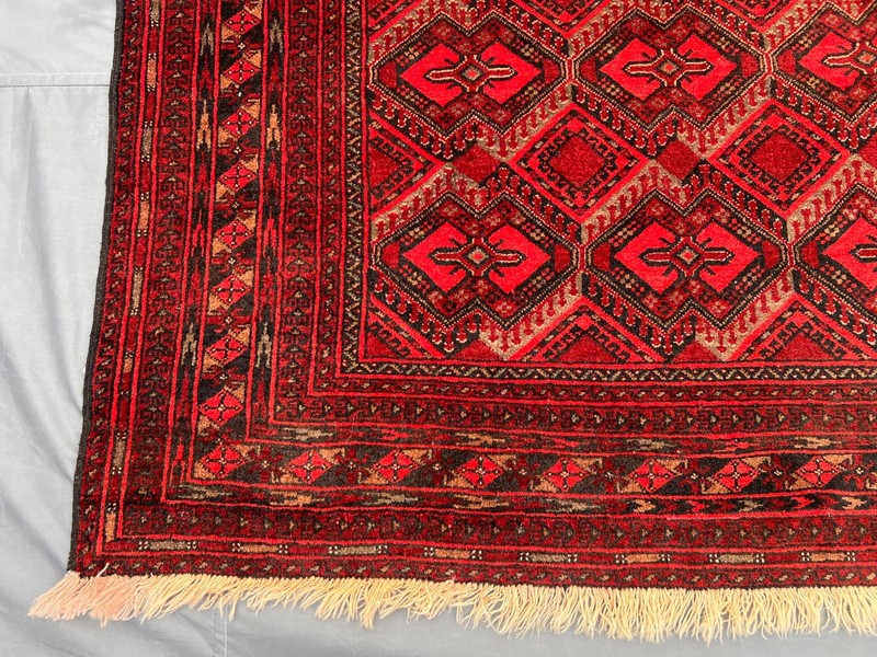 Hand Knotted Turkmen Ersari Rug 6'8x9'4 ft Rare Geometric Pattern Large Carpet gallery