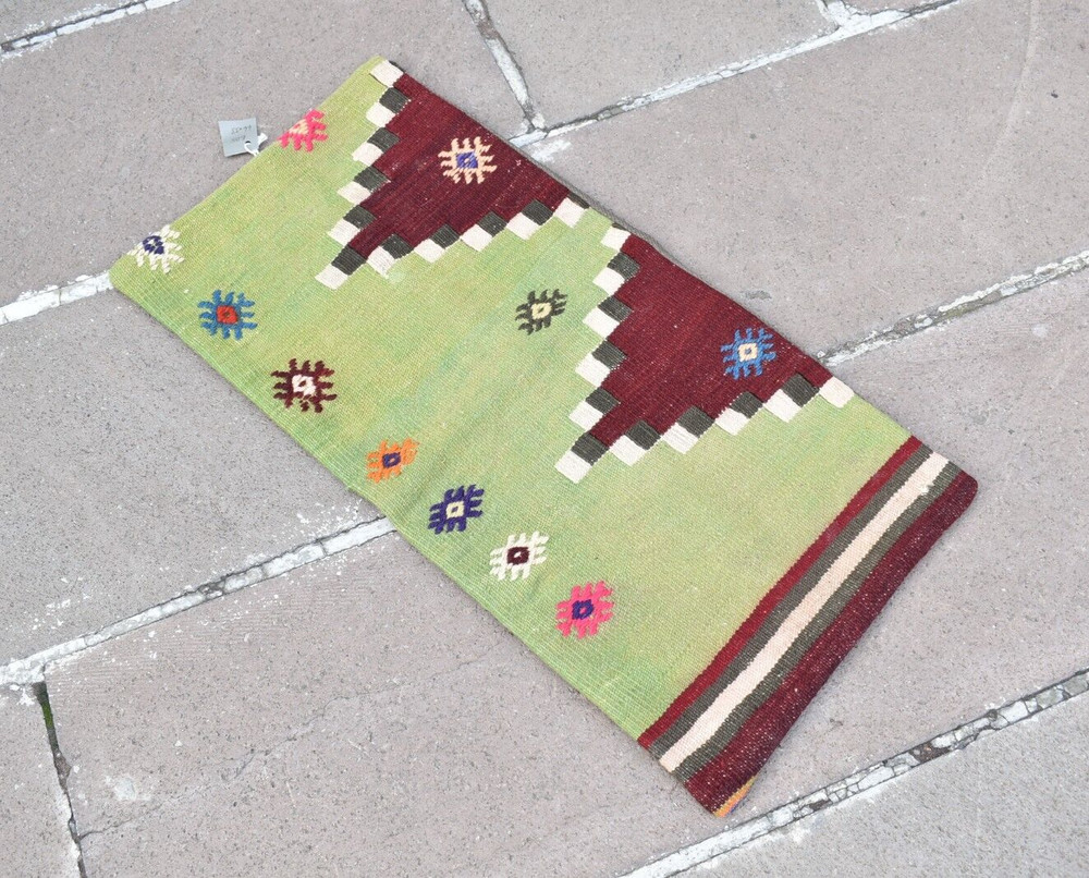 Turkish Kilim Pillow Cover Sofa Rug 13''x26'' Decorative Handmade Cushion Cover