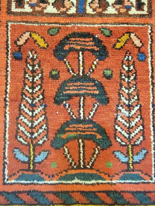Antique Oriental Hand-Knotted Wool Area Rug Rust/Ivory/Blue/Green 6'10" x 10'4" gallery
