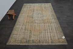 Oushak Turkish Vintage Rug 5×8 Kilim Rug Anatolian Handmade Boho Decor ORANGE