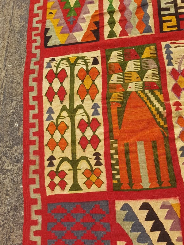 Vintage Traditional Handcrafted Turkish Kilim Rug for Home Décor 277x158 cm gallery