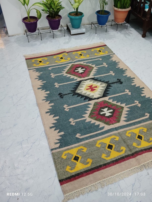 Swedish Inspired kilim Rug Scandinavian Modern Meets Earth Tone Elegance gallery